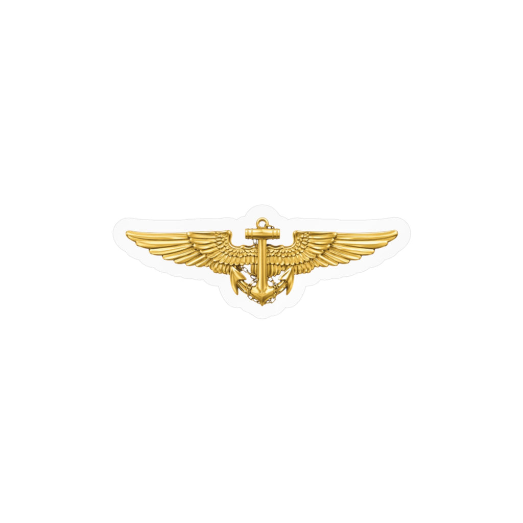 Kiss-Cut Vinyl Decal - Navy - Badge - Naval Aviator Wings wo txt - 3D - Enhanced