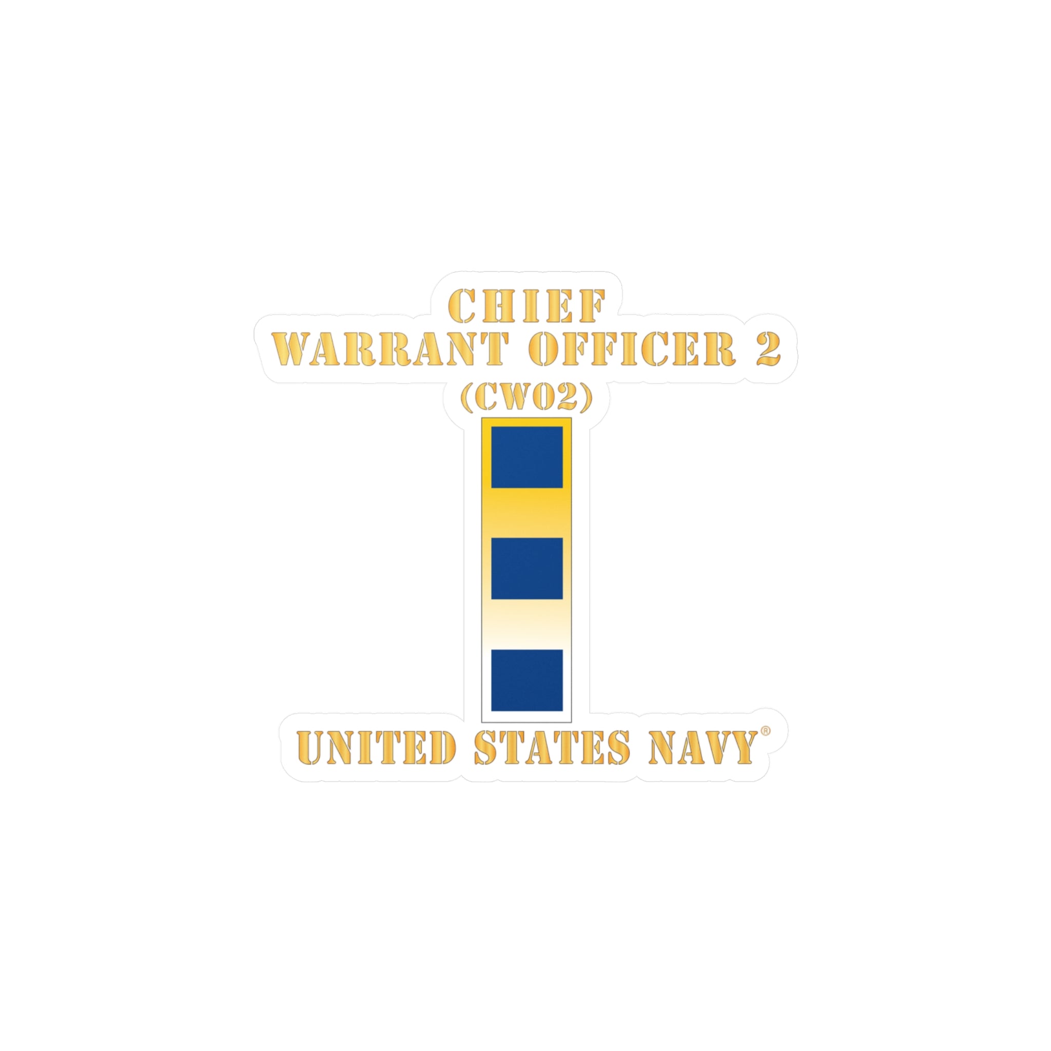 Kiss-Cut Vinyl Decal - Navy - Chief Warrant Officer 2 - CW02