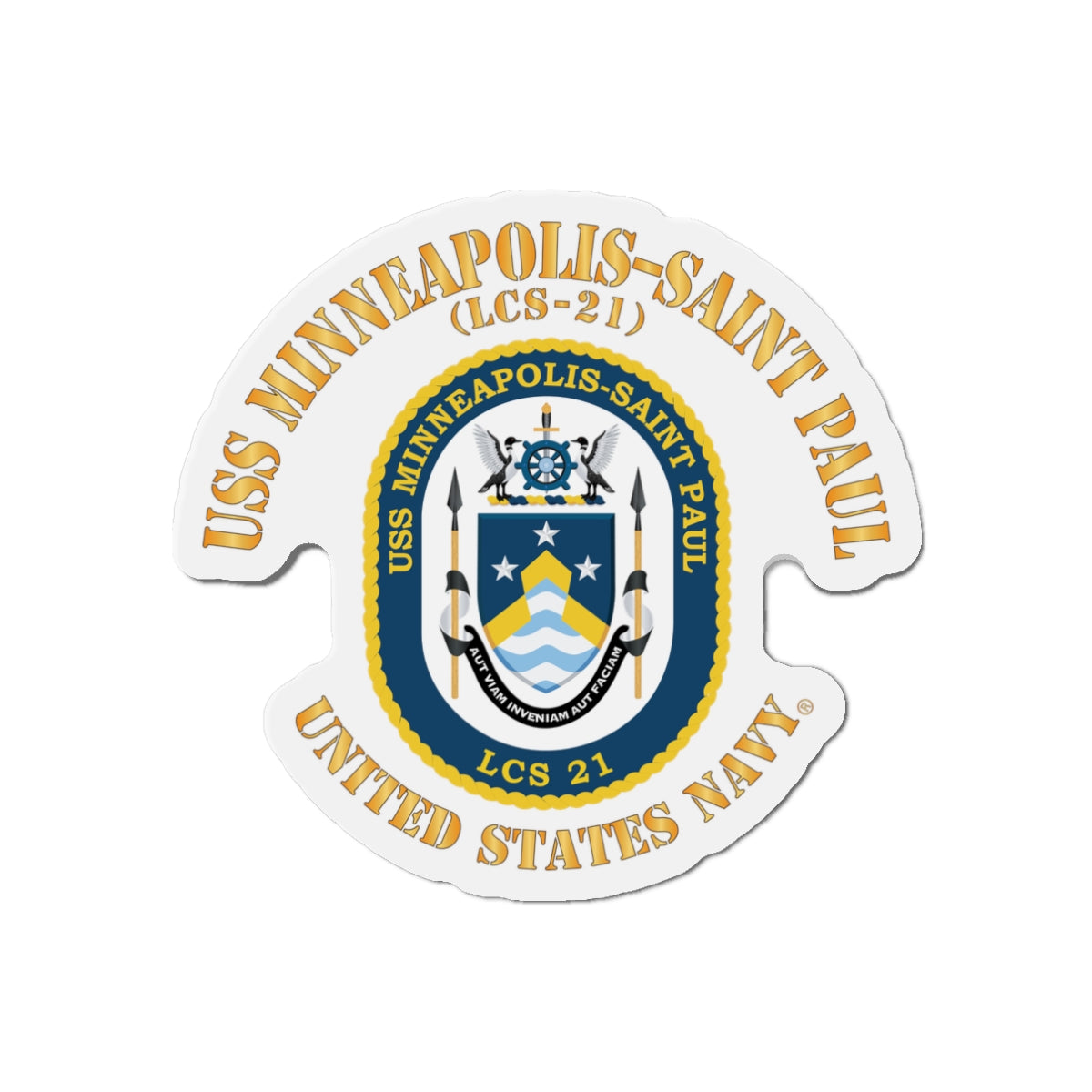 Die-Cut Magnet - Navy - USS Minneapolis–Saint Paul (LCS-21)
