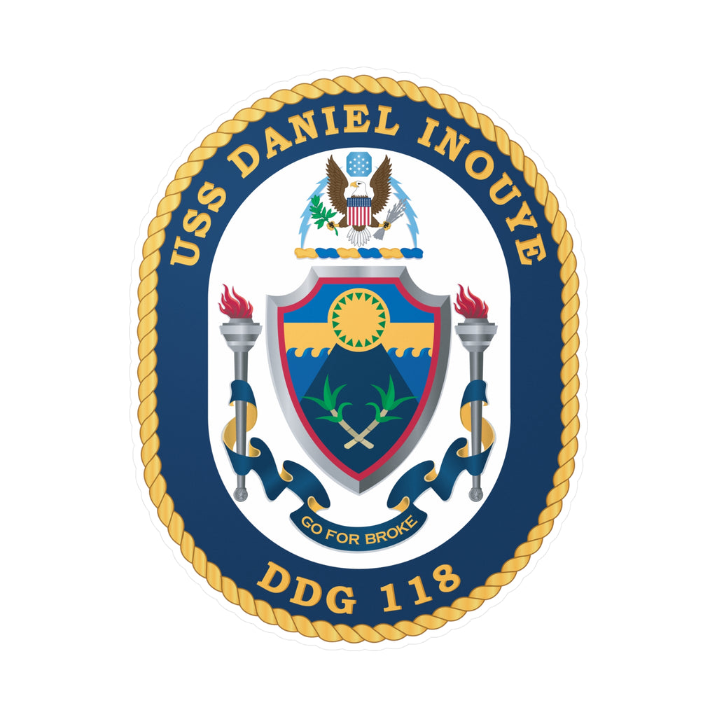 Kiss-Cut Vinyl Decal - Navy - USS Daniel Inouye (DDG-118) wo txt