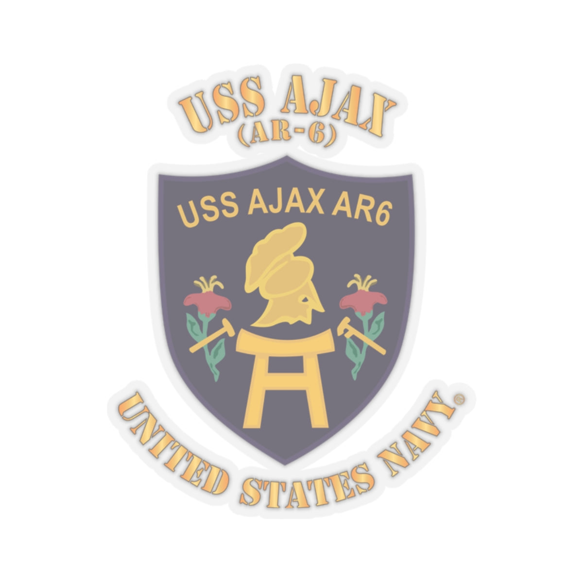 Kiss-Cut Stickers - Navy -  USS Ajax (AR-6)