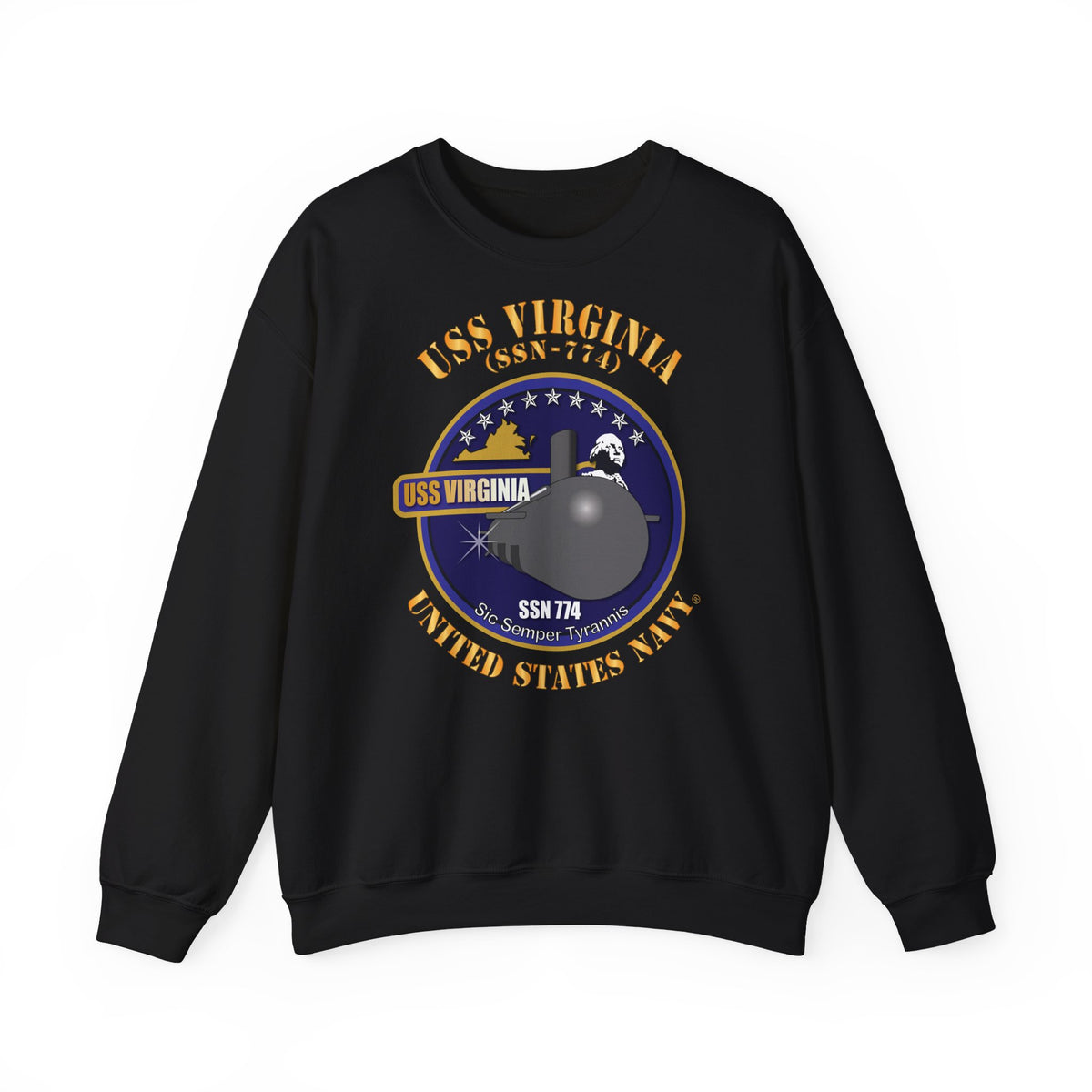 Unisex Heavy Blend™ Crewneck Sweatshirt -  Navy - USS Virginia (SSN-774) X 300