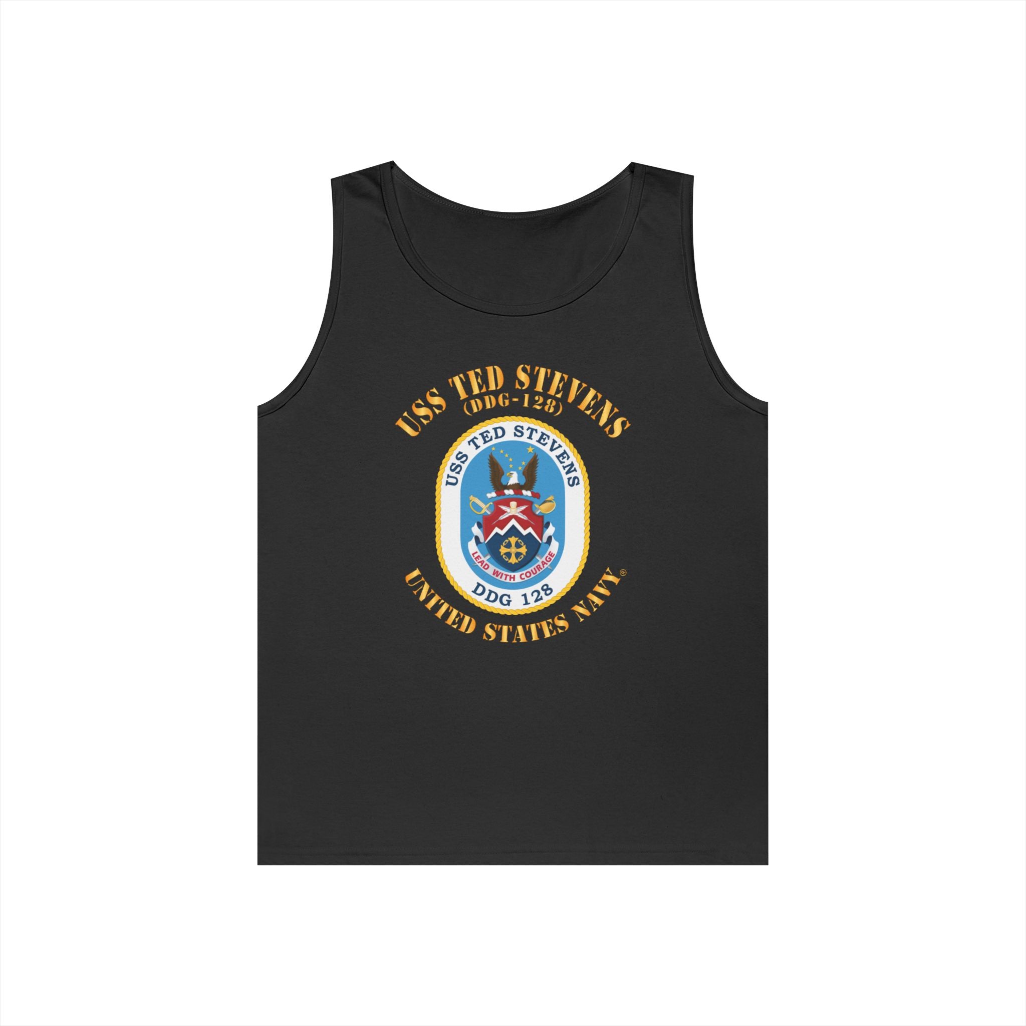 Unisex Heavy Cotton Tank Top - Navy - USS Ted Stevens (DDG-128)