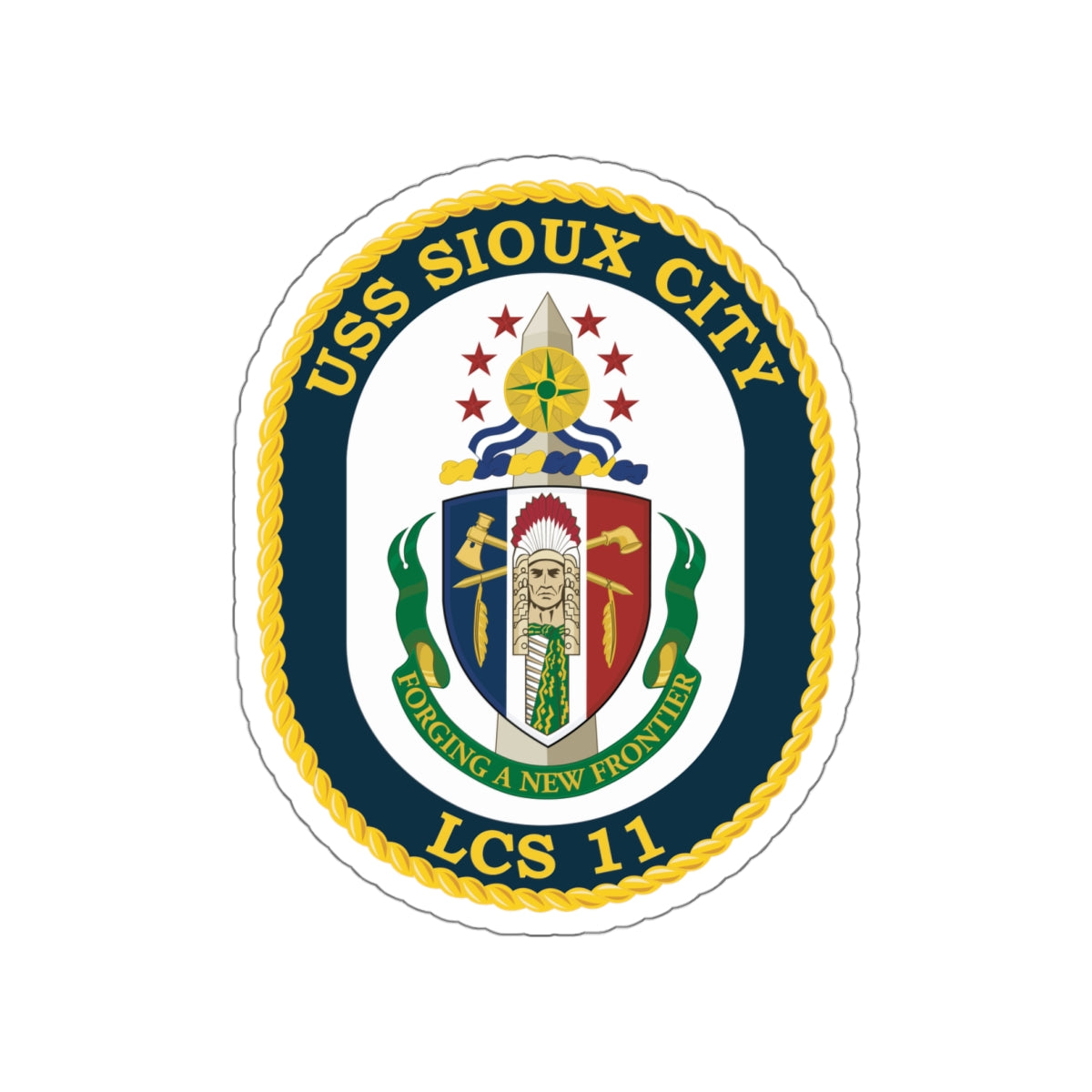 Die-Cut Vinyl Sticker - Navy - USS Sioux City (LCS-11) wo Txt