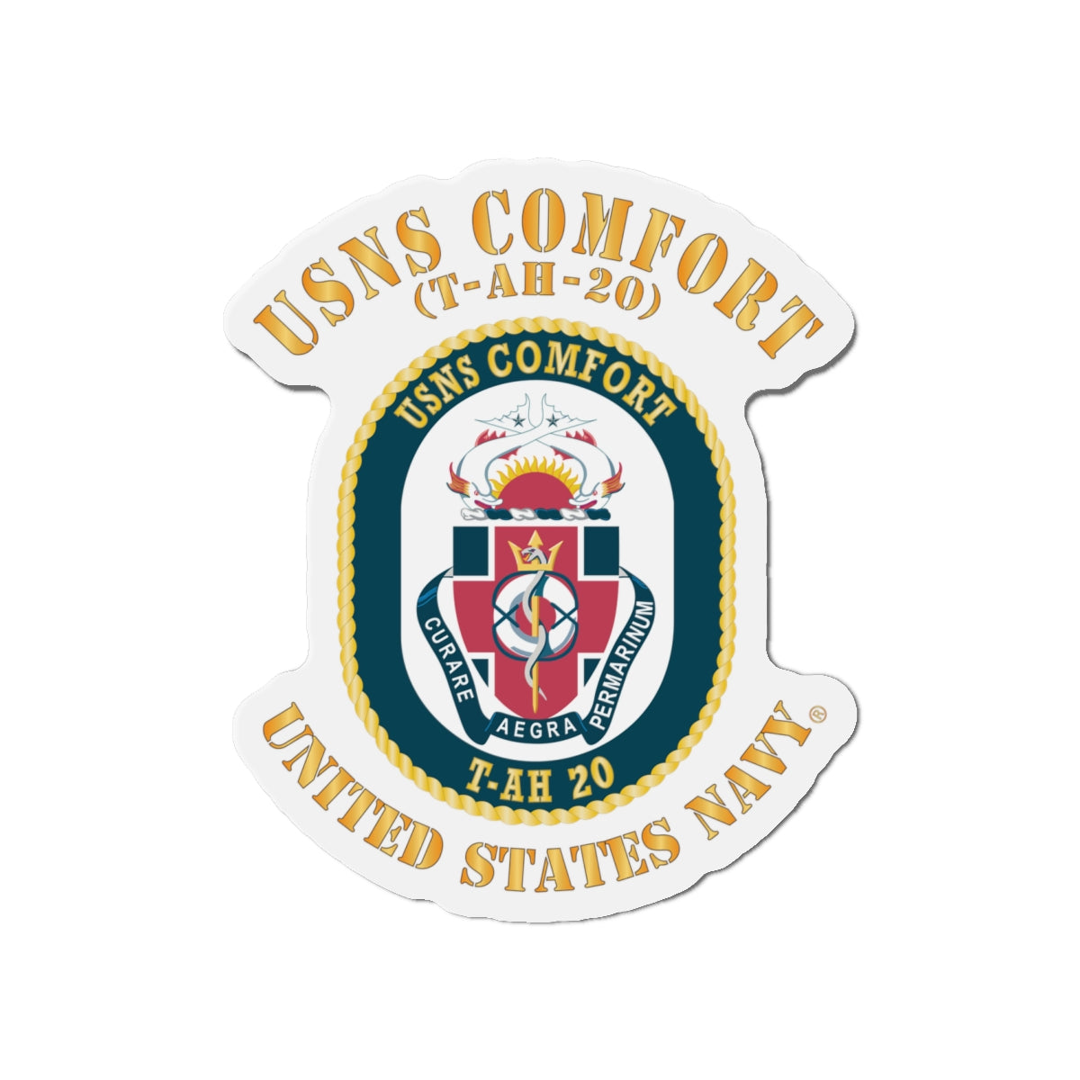 Die-Cut Magnet - Navy - USNS Comfort (T-AH-20)