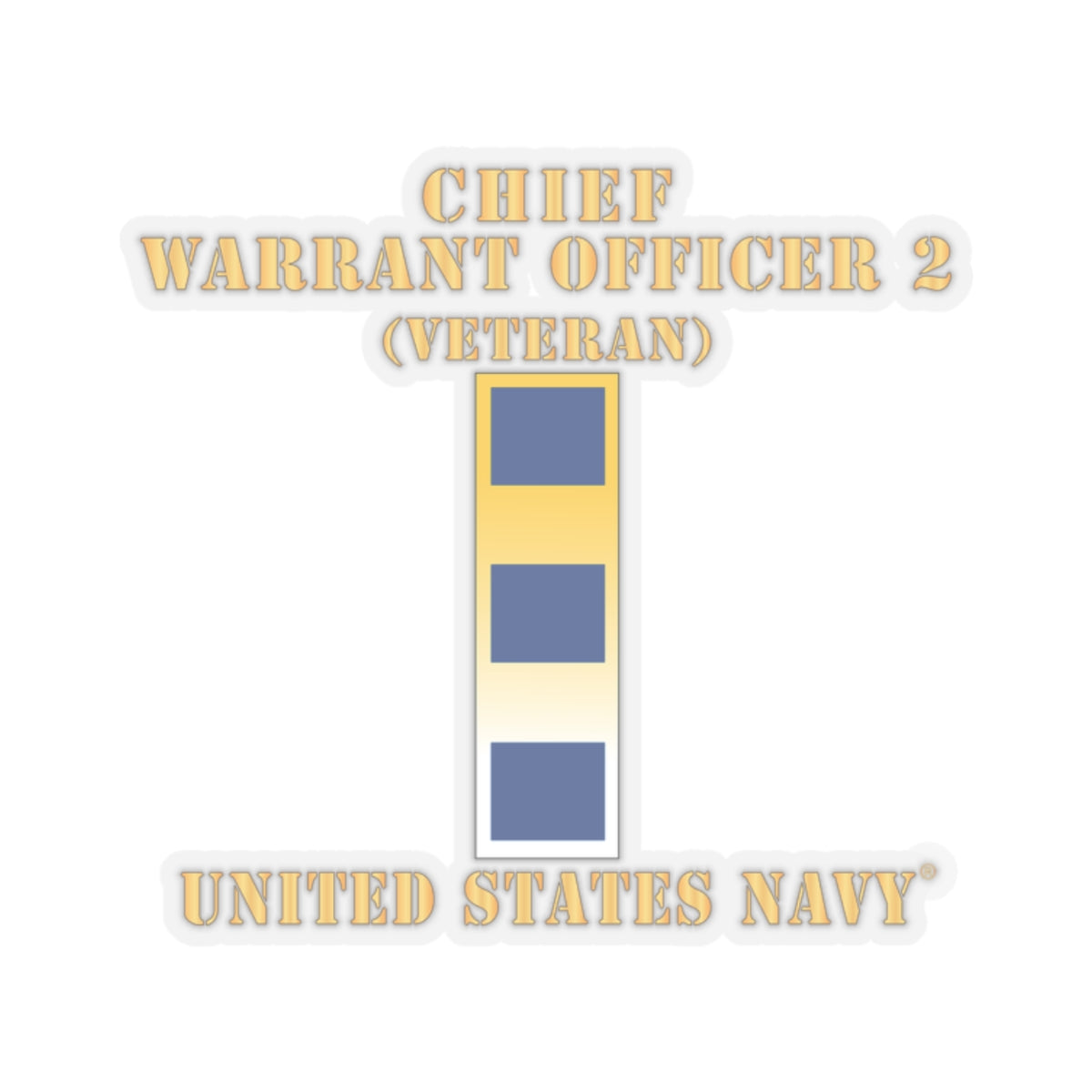Kiss-Cut Stickers - Navy - Chief Warrant Officer 2 - CW02 - Veteran