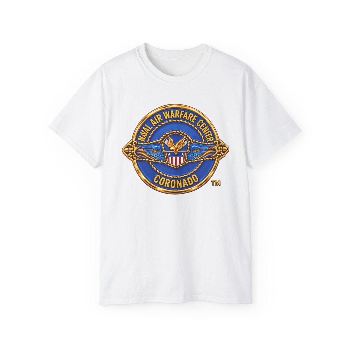 Unisex Ultra Cotton T-Shirt - Navy - Naval Air Warfare Center - Coronado - Crest - 3D - Enhanced
