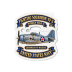 Die-Cut Magnet - NAVY - Fighting Squadron - VF 3 - WWII FELIX Insignia - Grumman F4F Wildcat - 3D - Enhanced