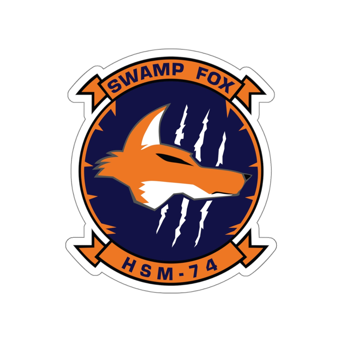Die-Cut Vinyl Sticker - Navy - Helicopter Maritime Strike Seven Four (HSM-74) wo txt