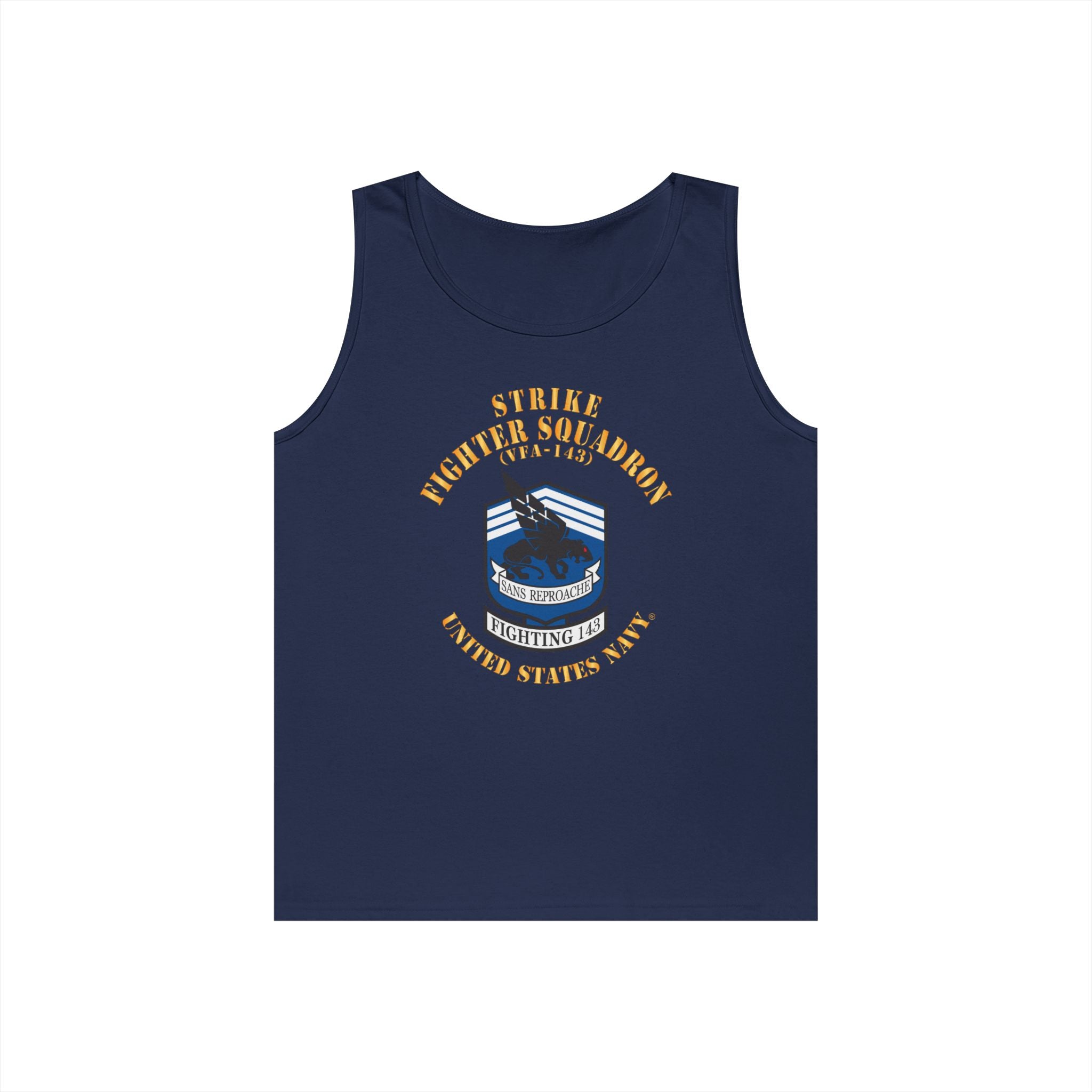 Unisex Heavy Cotton Tank Top - Navy - Strike Fighter Squadron 143 (VFA-143)