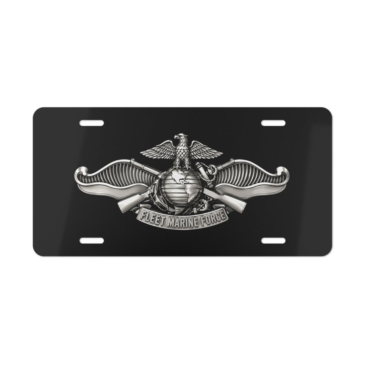 Vanity License Plate - Navy - Badge - Fleet Marine Force (FMF) wo txt - Enlisted - 3D - Enhanced