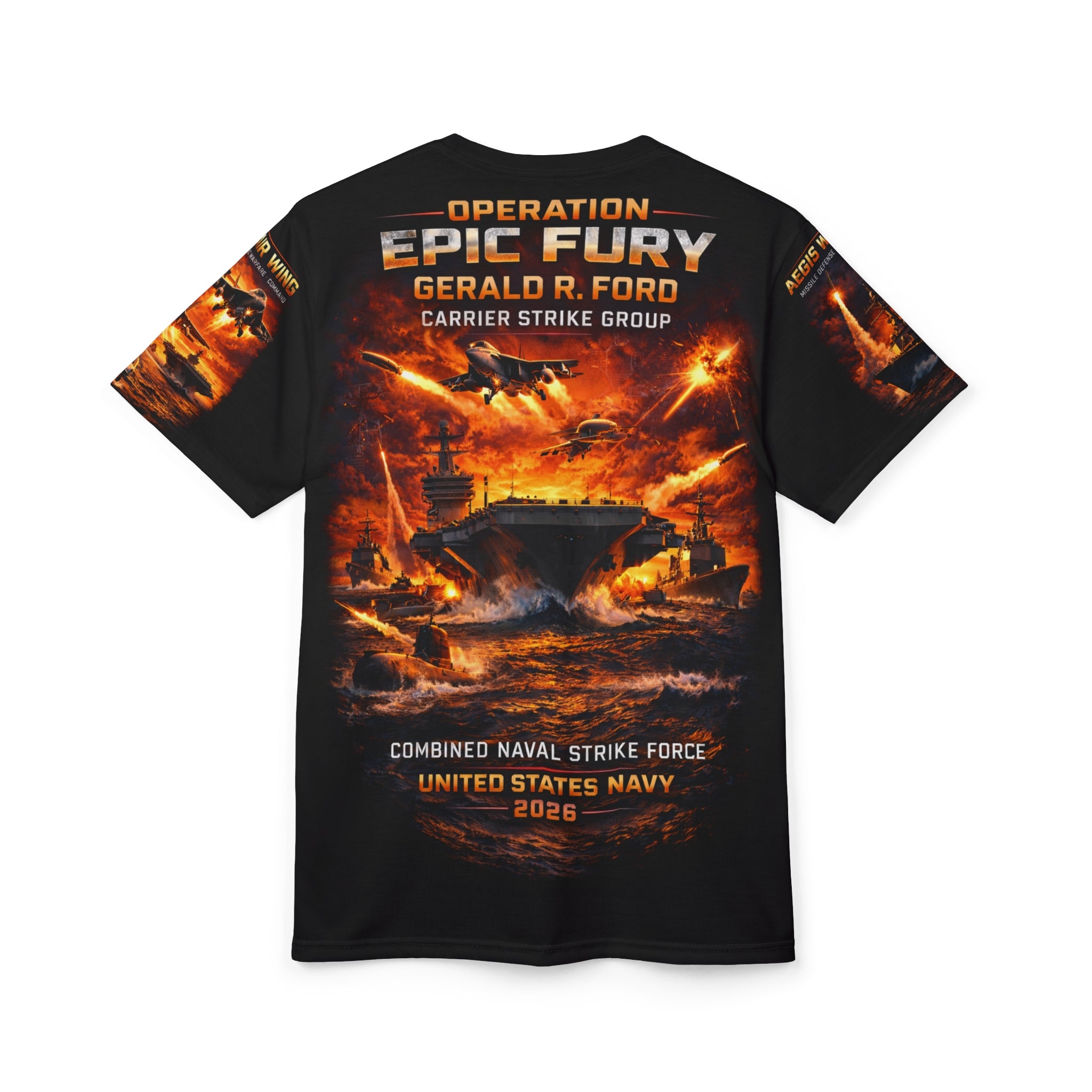 Operation Epic Fury — Gerald R. Ford Carrier Strike Group Tribute Tee — U.S. Navy 2026