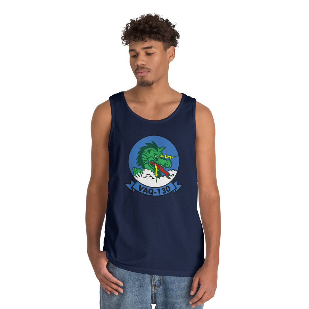 Unisex Heavy Cotton Tank Top - Navy - Electronic Attack Squadron 130 (VAQ-130) wo txt
