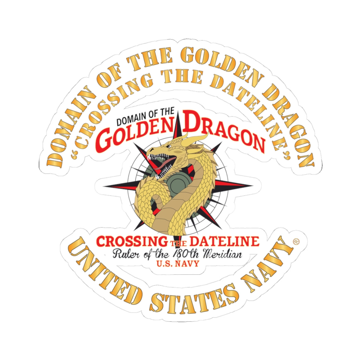 Kiss-Cut Stickers - Navy -  Domain of the Golden Dragon