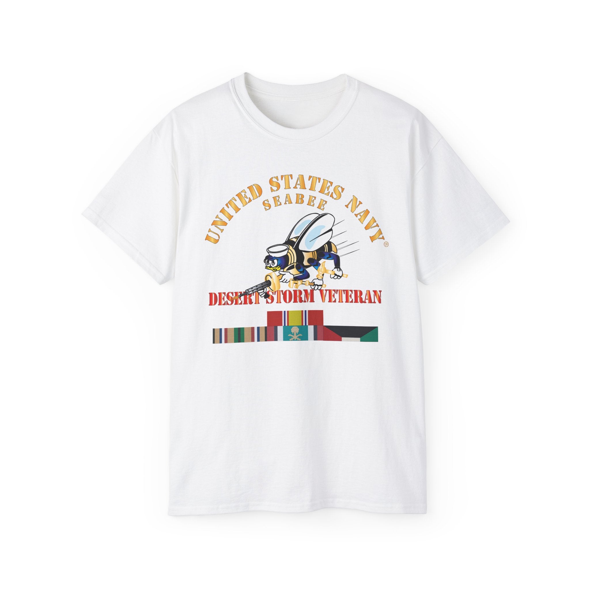 Unisex Ultra Cotton T-Shirt - Navy - Seabee - Desert Storm Veteran