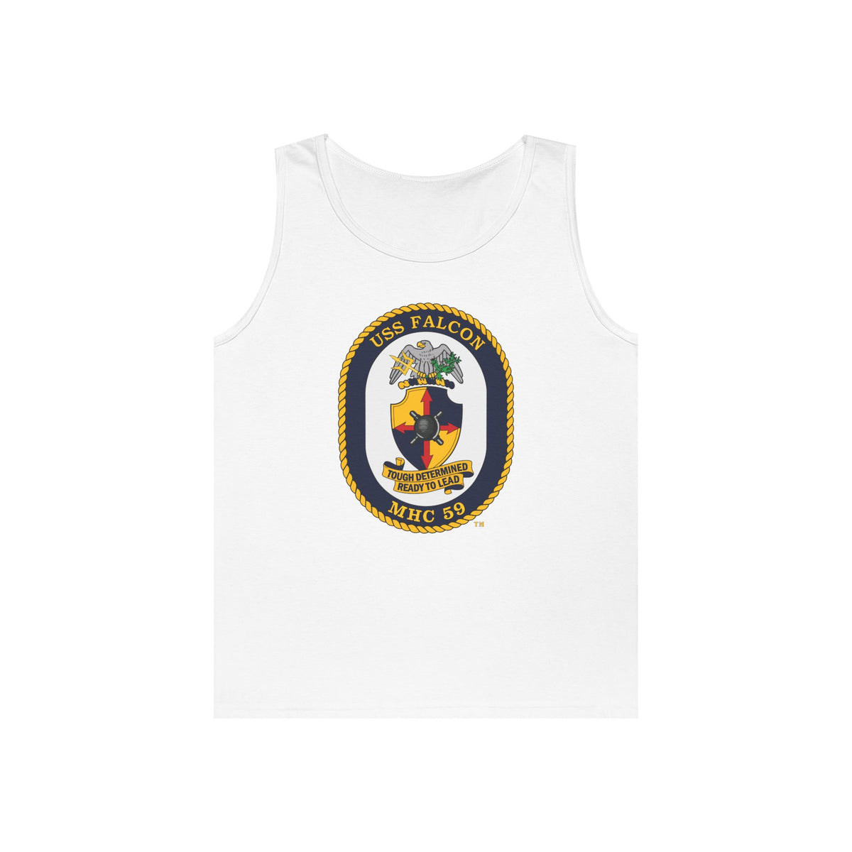 Unisex Heavy Cotton Tank Top - Navy - USS Falcon (MHC-59) wo txt