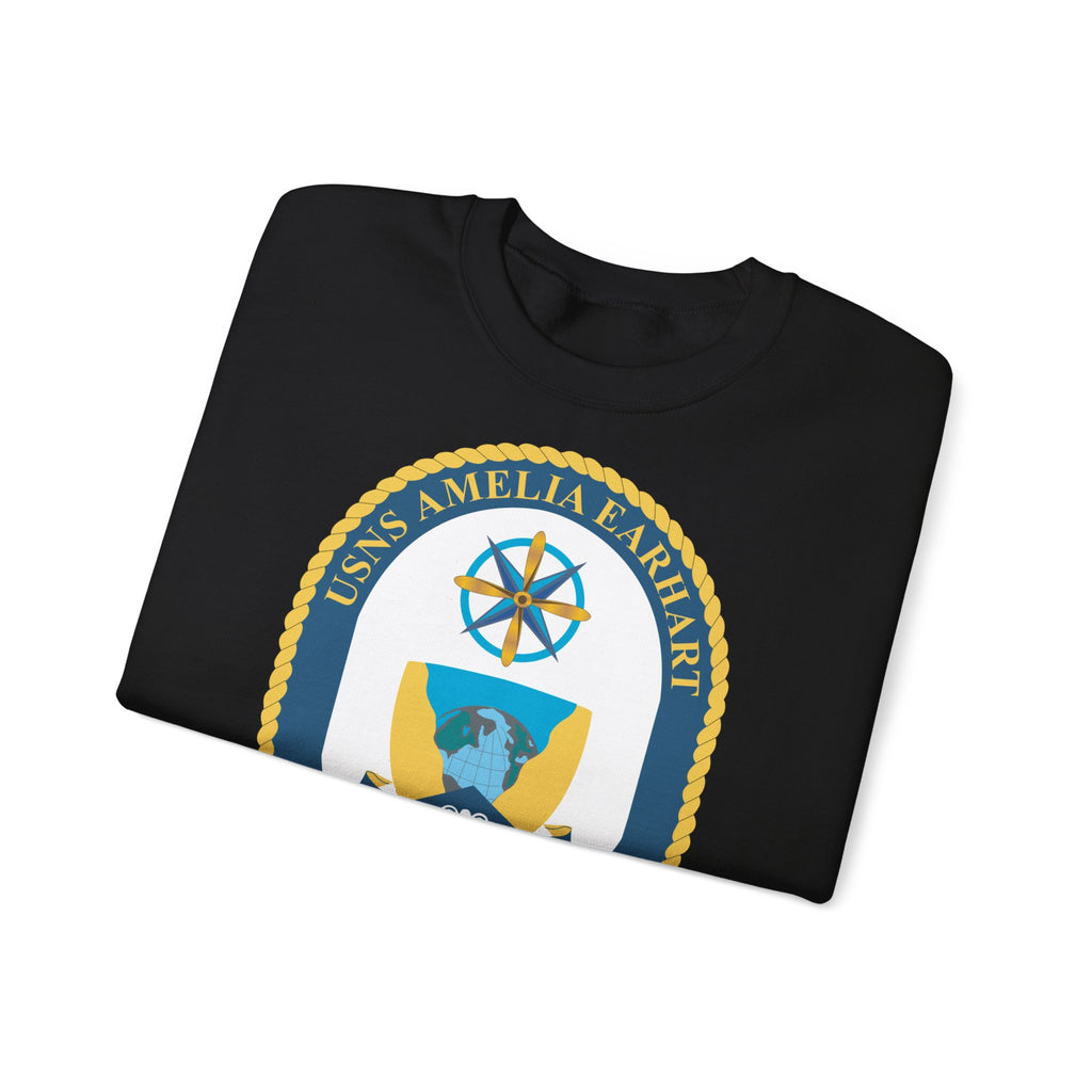 Unisex Heavy Blend™ Crewneck Sweatshirt - Navy - USNS Amelia Earhart (T-AKE 6) wo txt