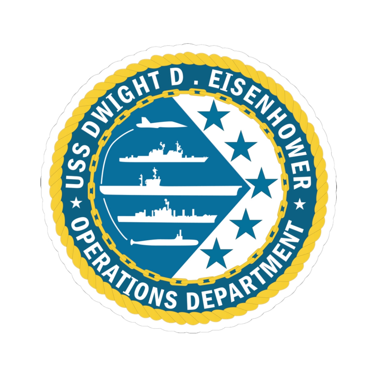 Kiss-Cut Stickers - Navy - USS Dwight D. Eisenhower (CVN-69) - Operations Department wo txt