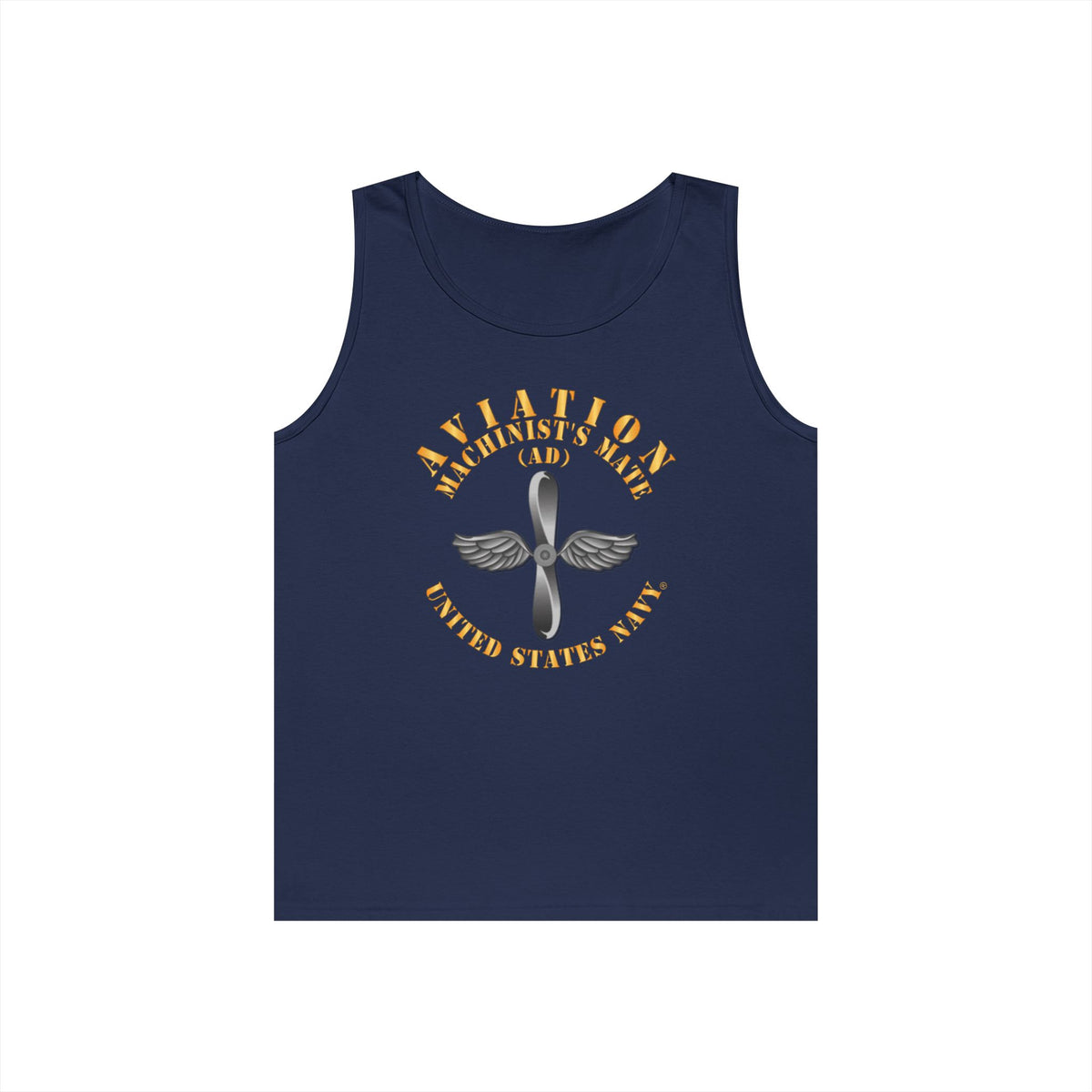 Unisex Heavy Cotton Tank Top - Navy - Rate - Aviation Machinist's Mate (AD)