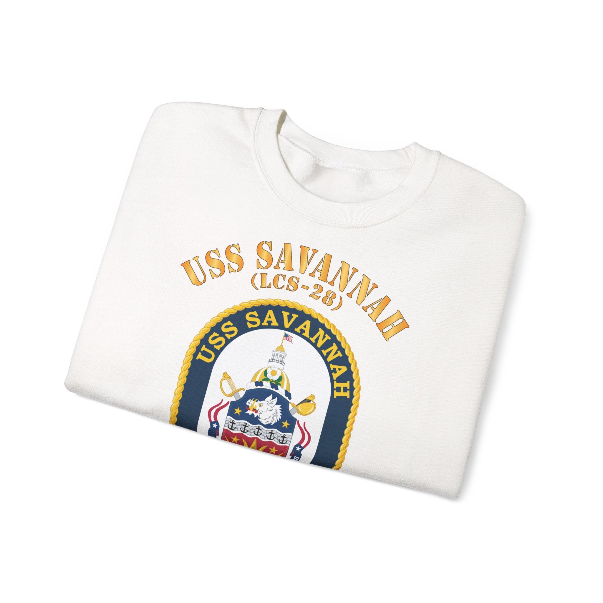 Unisex Heavy Blend™ Crewneck Sweatshirt - Navy - USS Savannah (LCS-28)