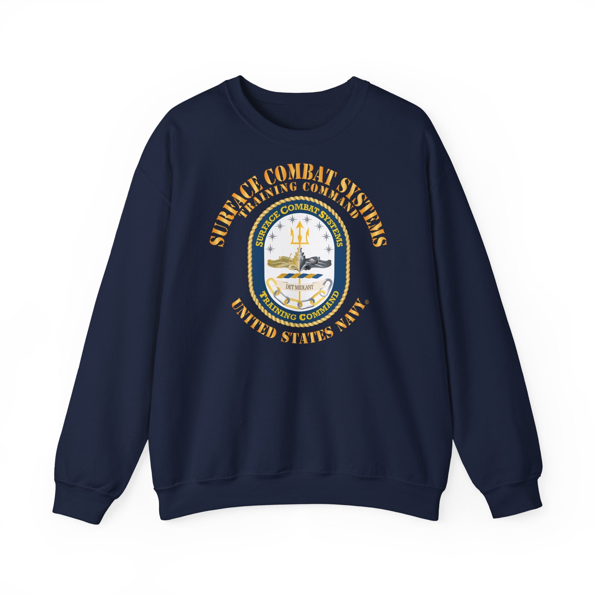 Unisex Heavy Blend™ Crewneck Sweatshirt - Navy - Surface Combat Systems Training Command - DET MIDLANT
