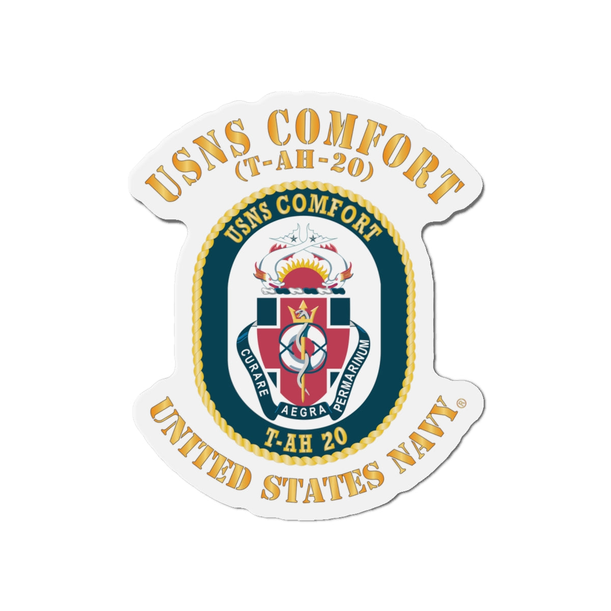 Die-Cut Magnet - Navy - USNS Comfort (T-AH-20)