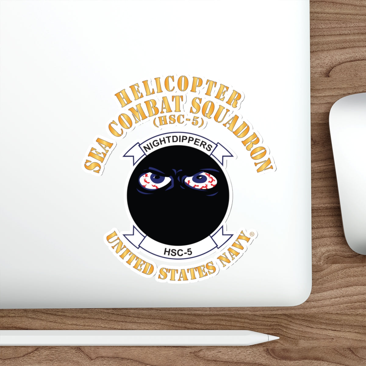 Die-Cut Vinyl Sticker - Navy - Helicopter Sea Combat Squadron 5 (HSC-5)