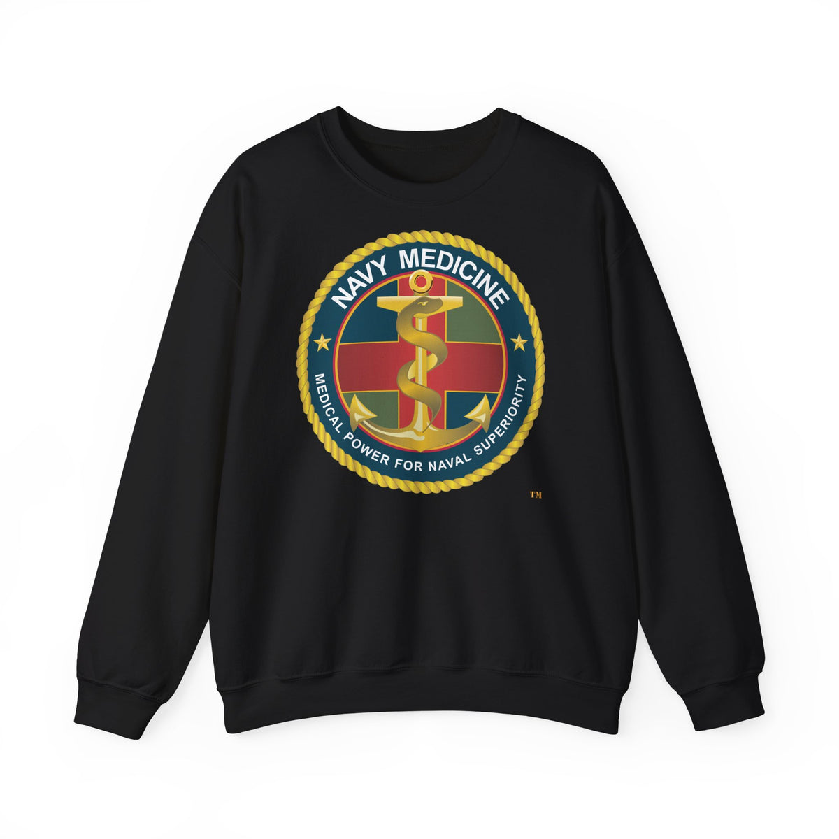 Unisex Heavy Blend™ Crewneck Sweatshirt -  Navy Medicine - Medical Power for Naval Superiority wo Txt X 300