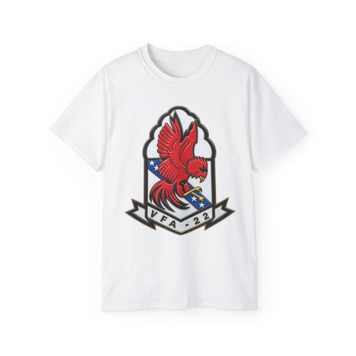 Unisex Ultra Cotton T-Shirt - Strike Fighter Squadron 22nd - SSI without Txt - Fighting Redcocks - 3D - Enhanced