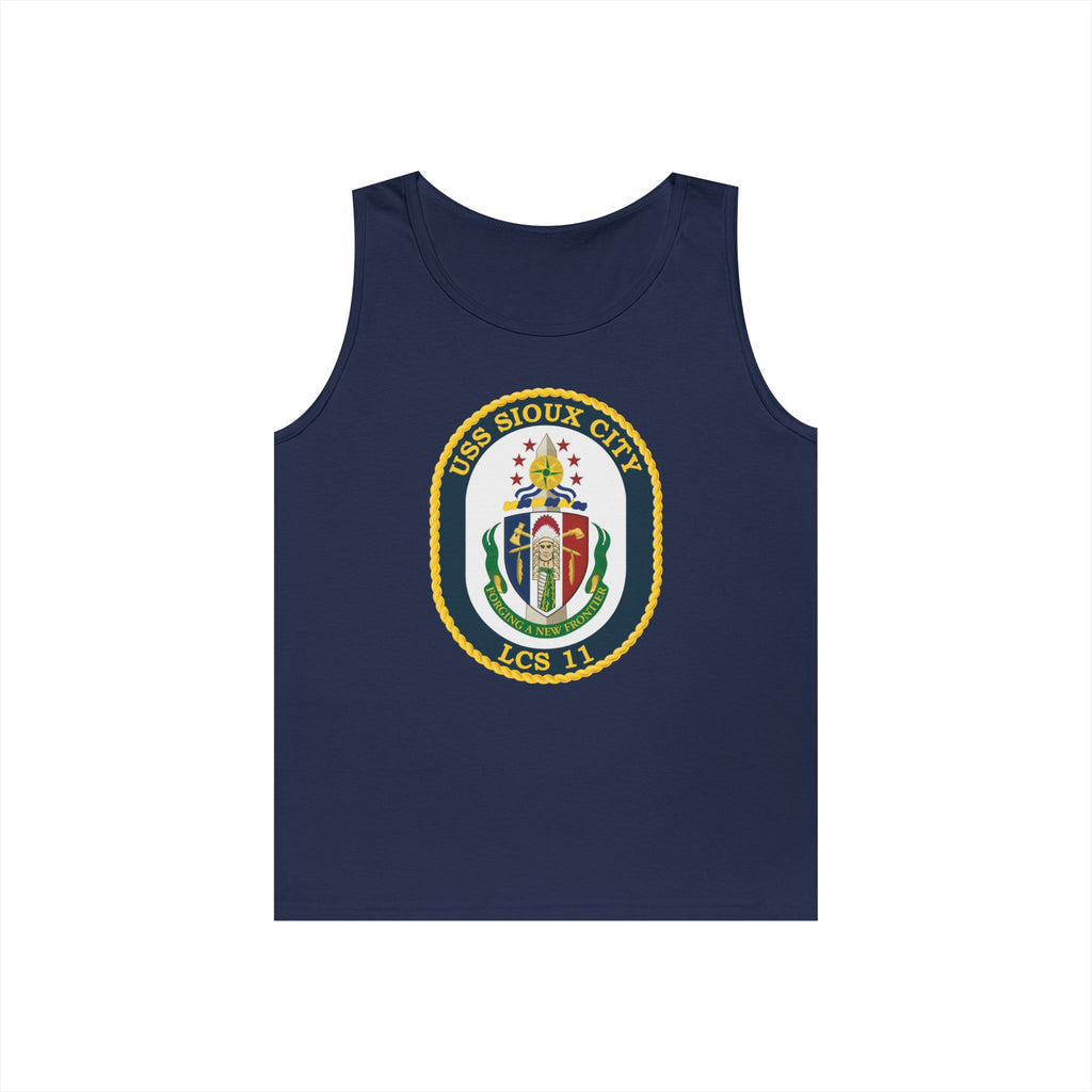 Unisex Heavy Cotton Tank Top - Navy - USS Sioux City (LCS-11) wo Txt
