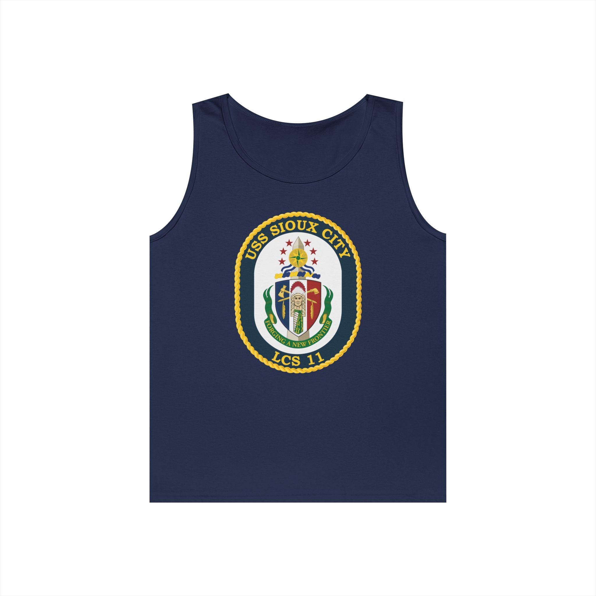 Unisex Heavy Cotton Tank Top - Navy - USS Sioux City (LCS-11) wo Txt