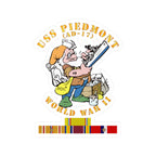 Kiss-Cut Vinyl Decal - Navy - USS Piedmont (AD-17) w PAC SVC WWII