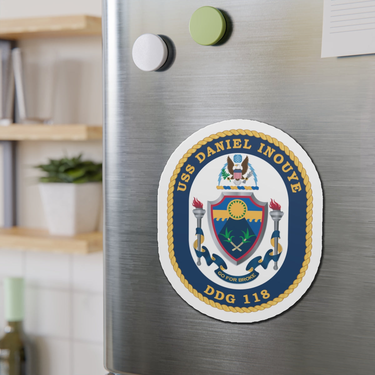 Die-Cut Magnet - Navy - USS Daniel Inouye (DDG-118) wo txt