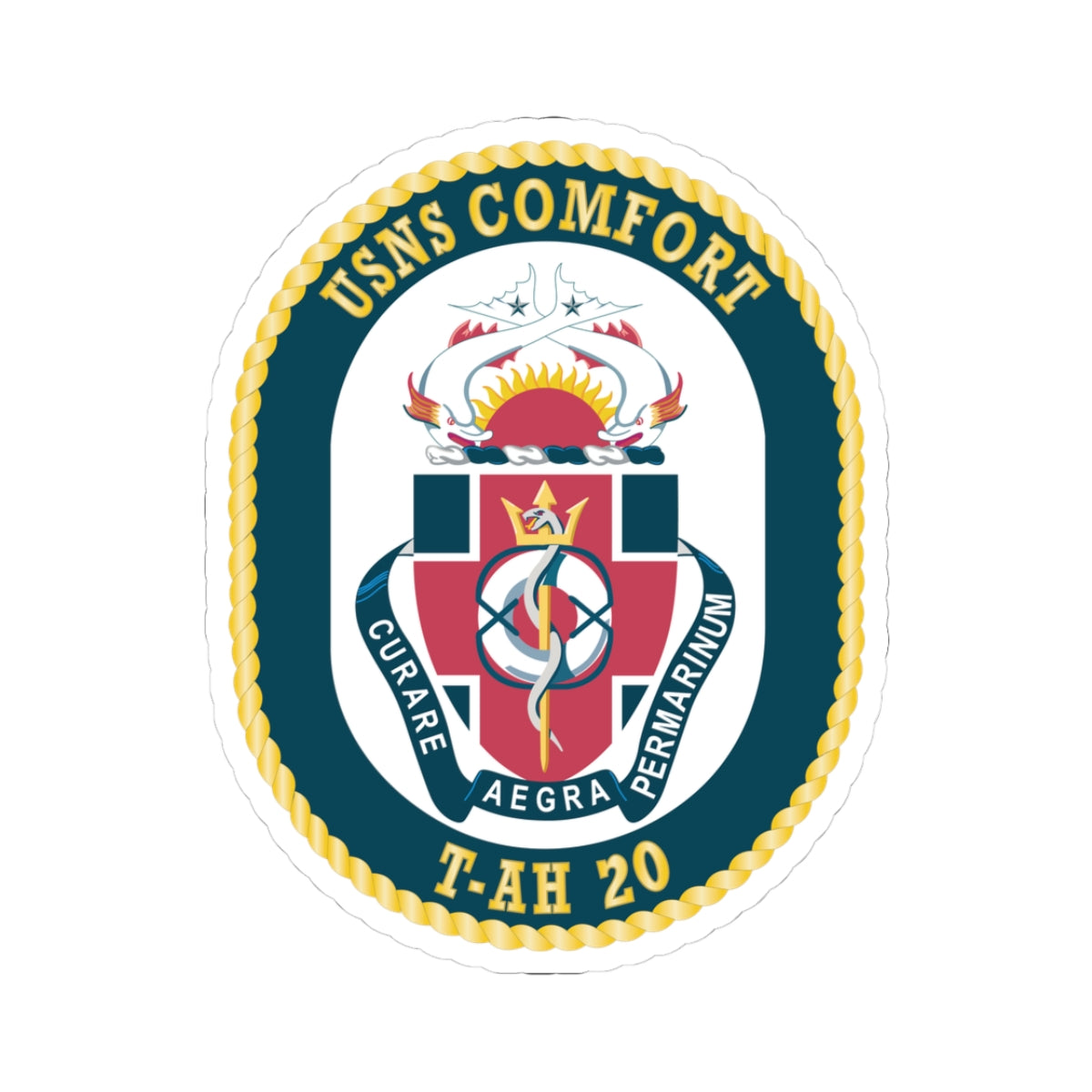 Kiss-Cut Stickers - Navy - USNS Comfort (T-AH 20) wo txt