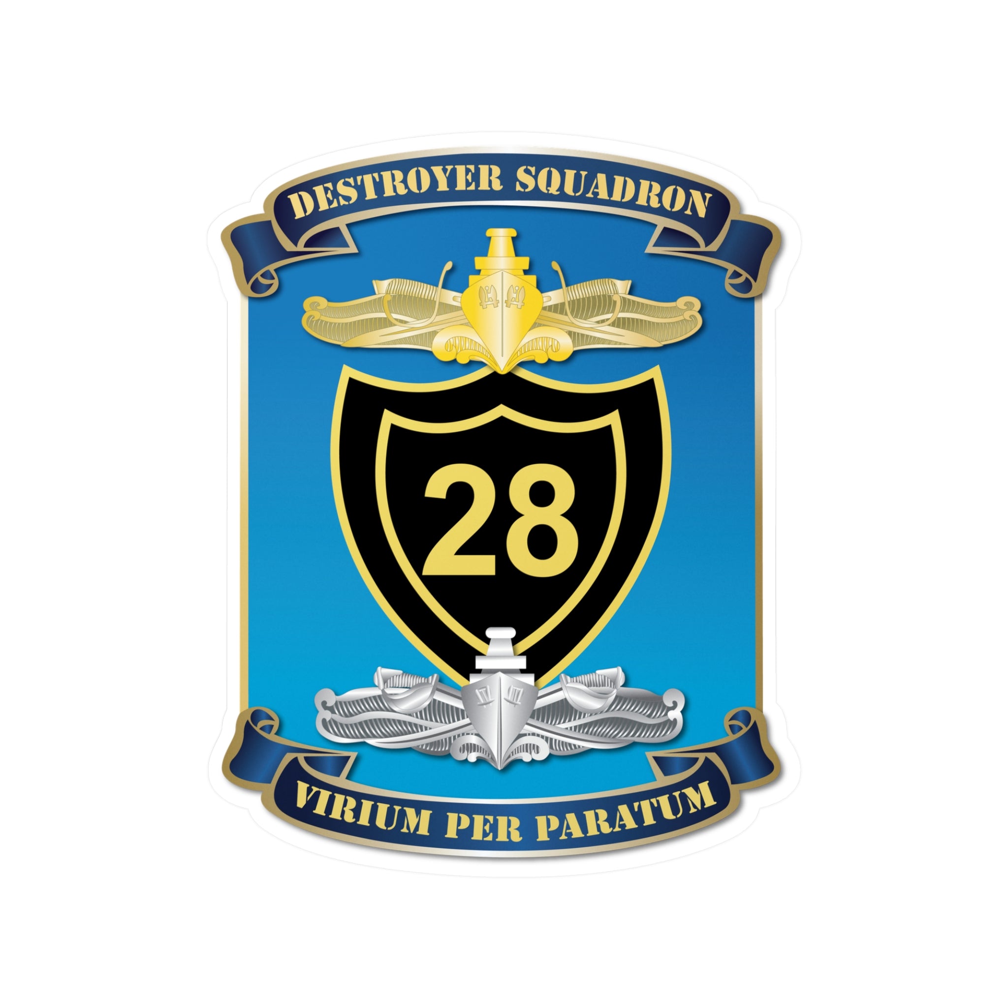 Kiss-Cut Vinyl Decal - Navy - Destroyer Squadron 28 (DESRON-28) wo Txt