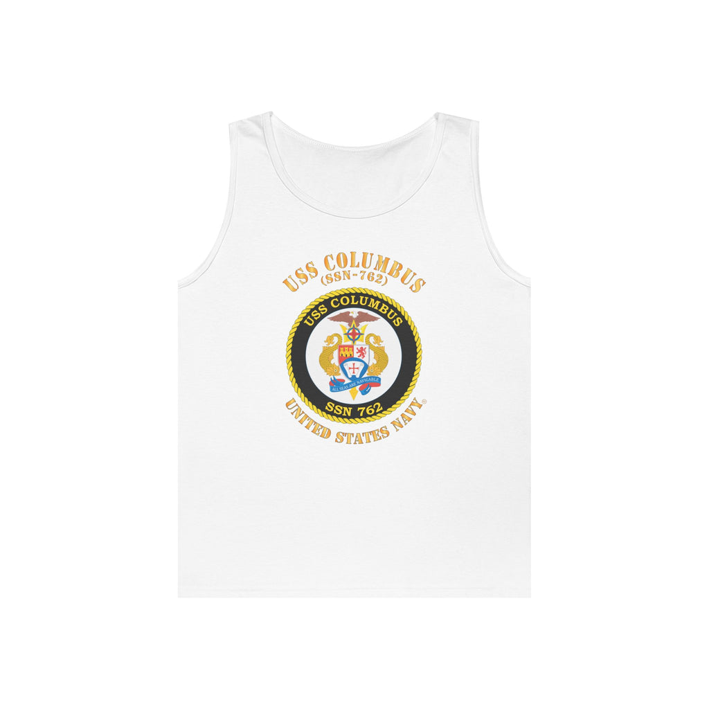 Unisex Heavy Cotton Tank Top - Navy - USS Columbus (SSN-762)