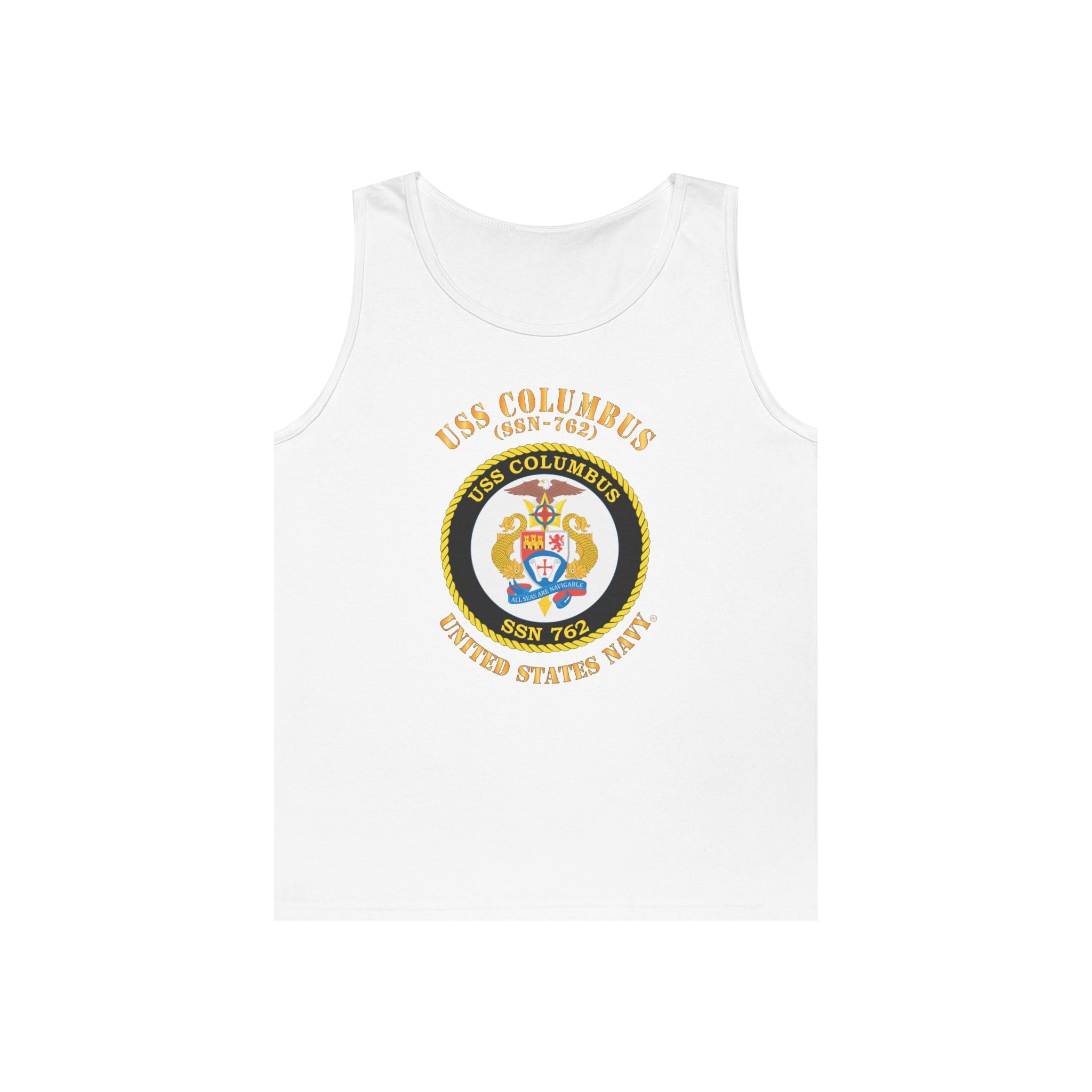 Unisex Heavy Cotton Tank Top - Navy - USS Columbus (SSN-762)