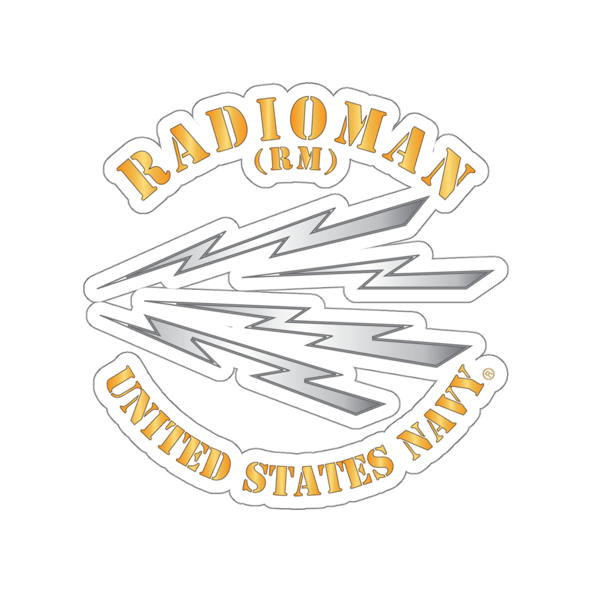 Die-Cut Vinyl Sticker - Navy - Rate - Radioman (RM)