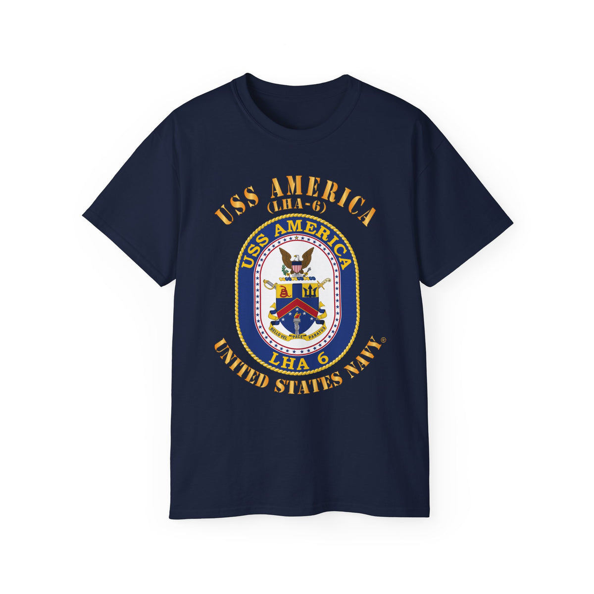 Unisex Ultra Cotton T-Shirt - Navy - Navy - USS America (LHA-6)