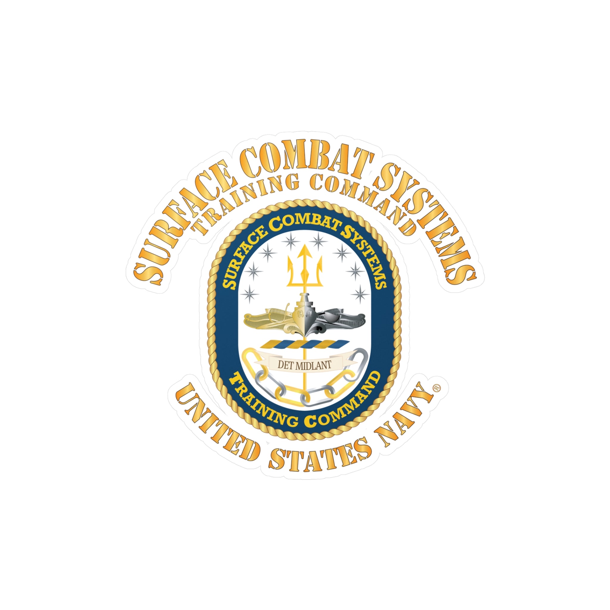 Kiss-Cut Vinyl Decal - Navy - Surface Combat Systems Training Command - DET MIDLANT