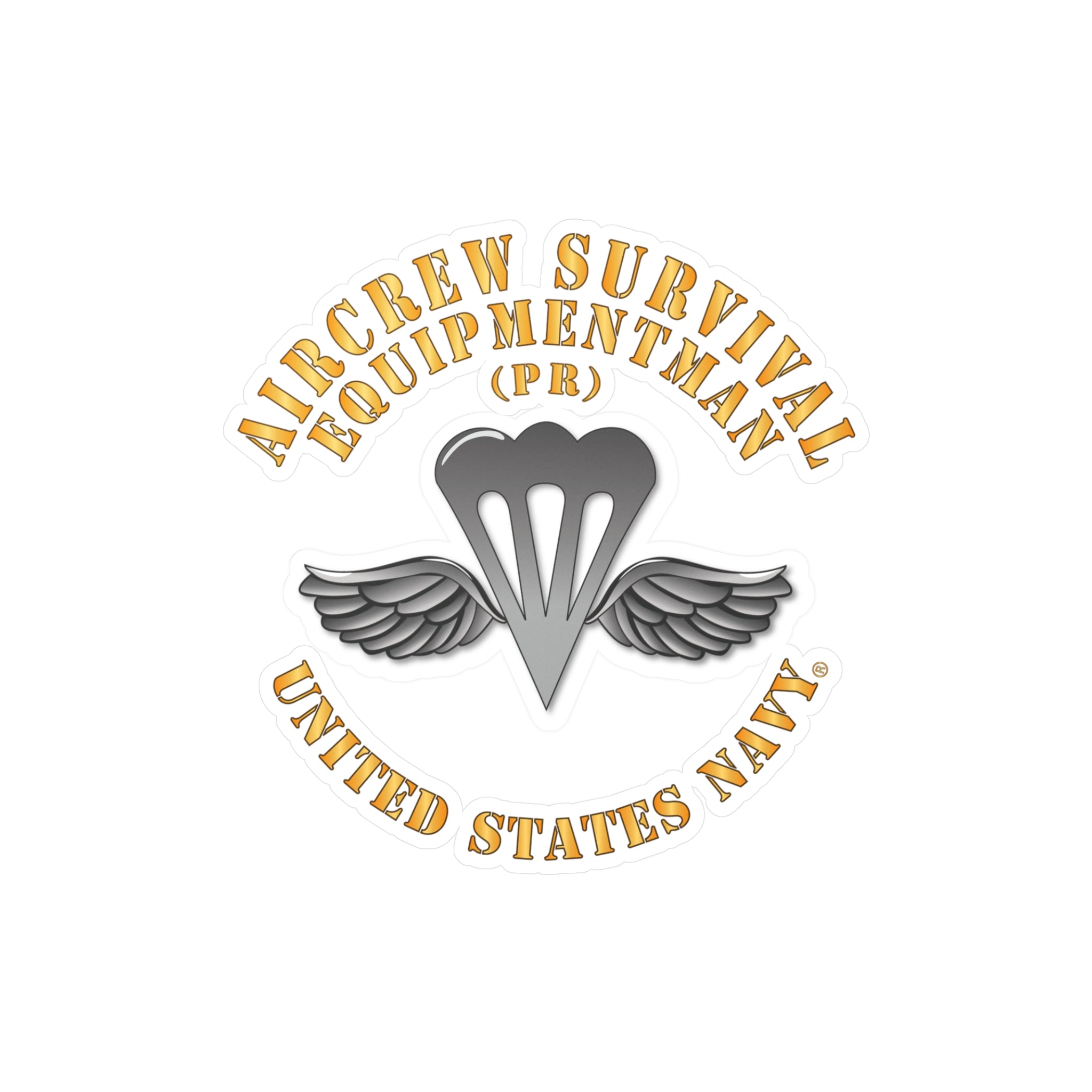 Kiss-Cut Vinyl Decal - Navy - Rate - Aircrew Survival Equipmentman (PR)