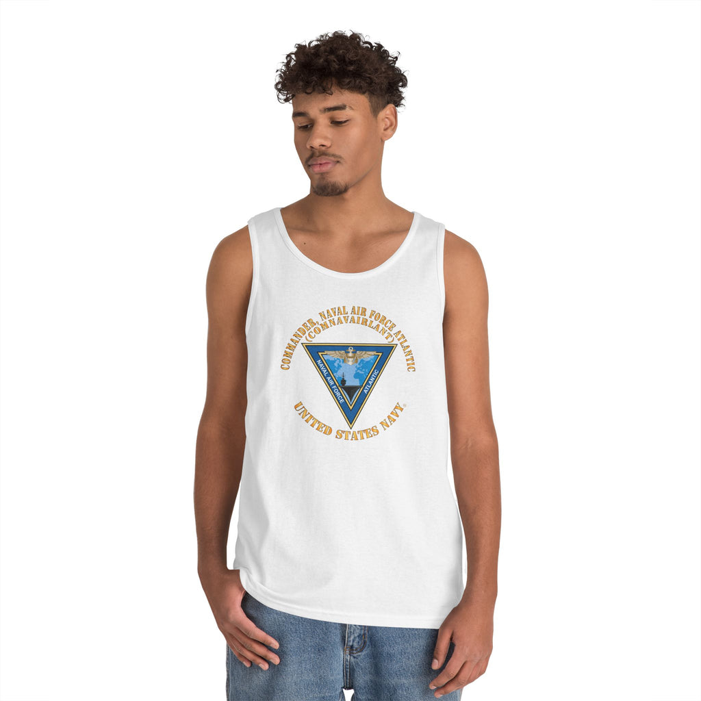 Unisex Heavy Cotton Tank Top - Navy - Commander, Naval Air Force Atlantic - COMNAVAIRLANT