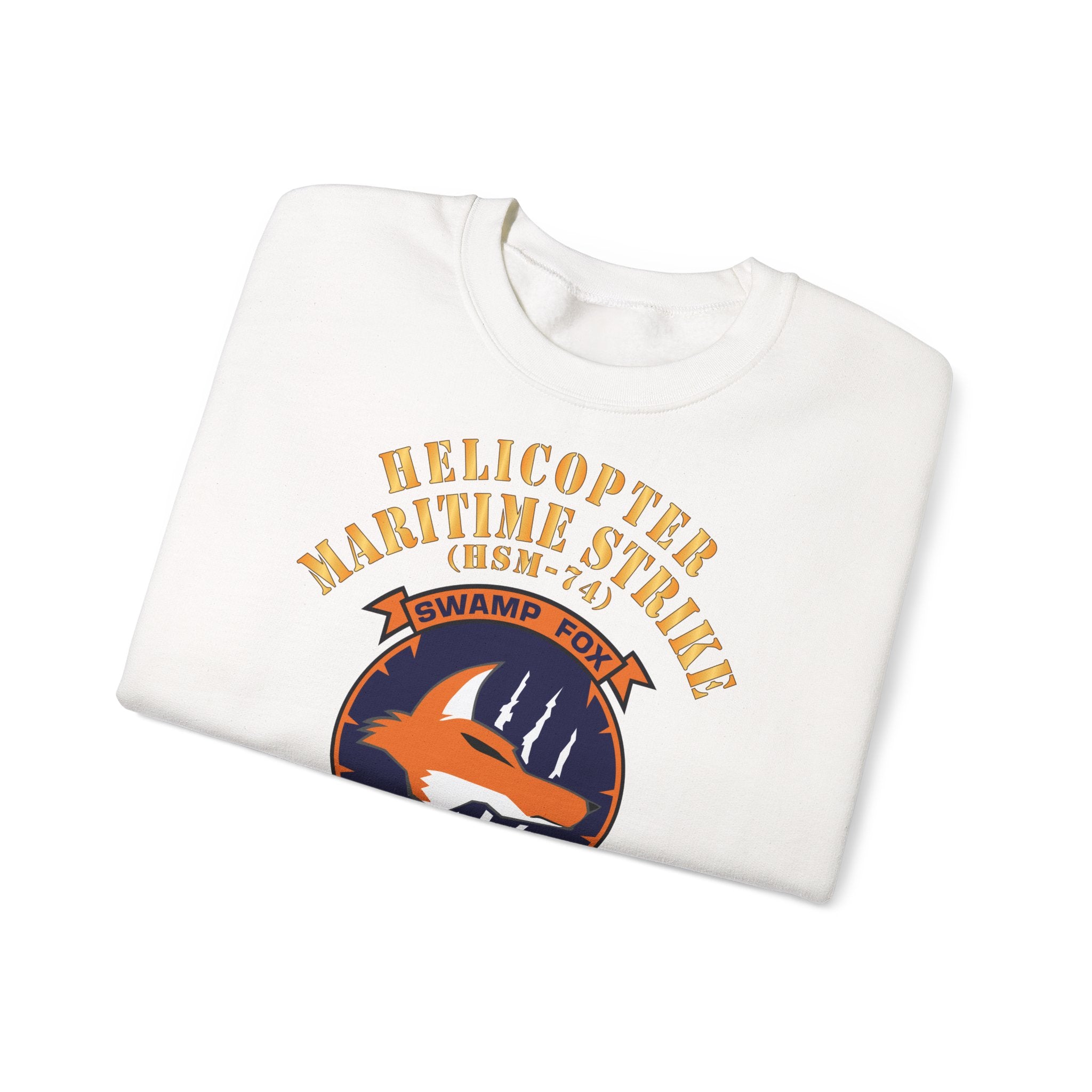 Unisex Heavy Blend™ Crewneck Sweatshirt - Navy - Helicopter Maritime Strike Seven Four (HSM-74)