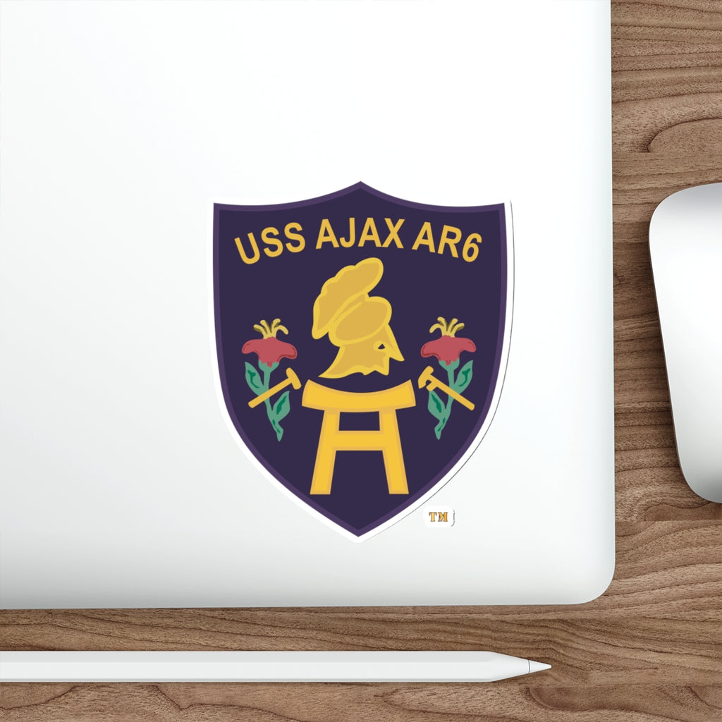 Die-Cut Vinyl Sticker - Navy - USS Ajax (AR-6) wo txt