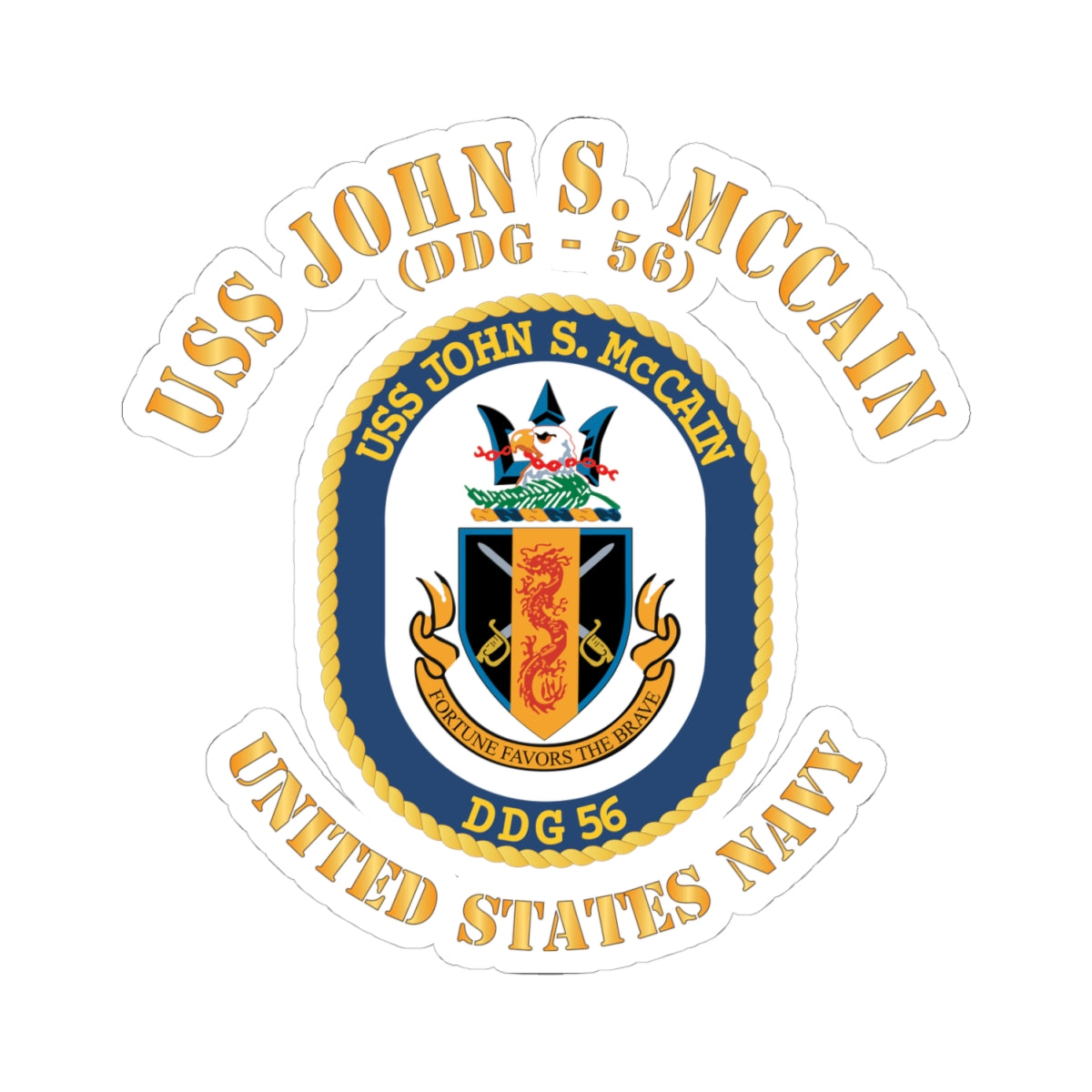 Kiss-Cut Stickers - Navy - USS John S. McCain (DDG-56)