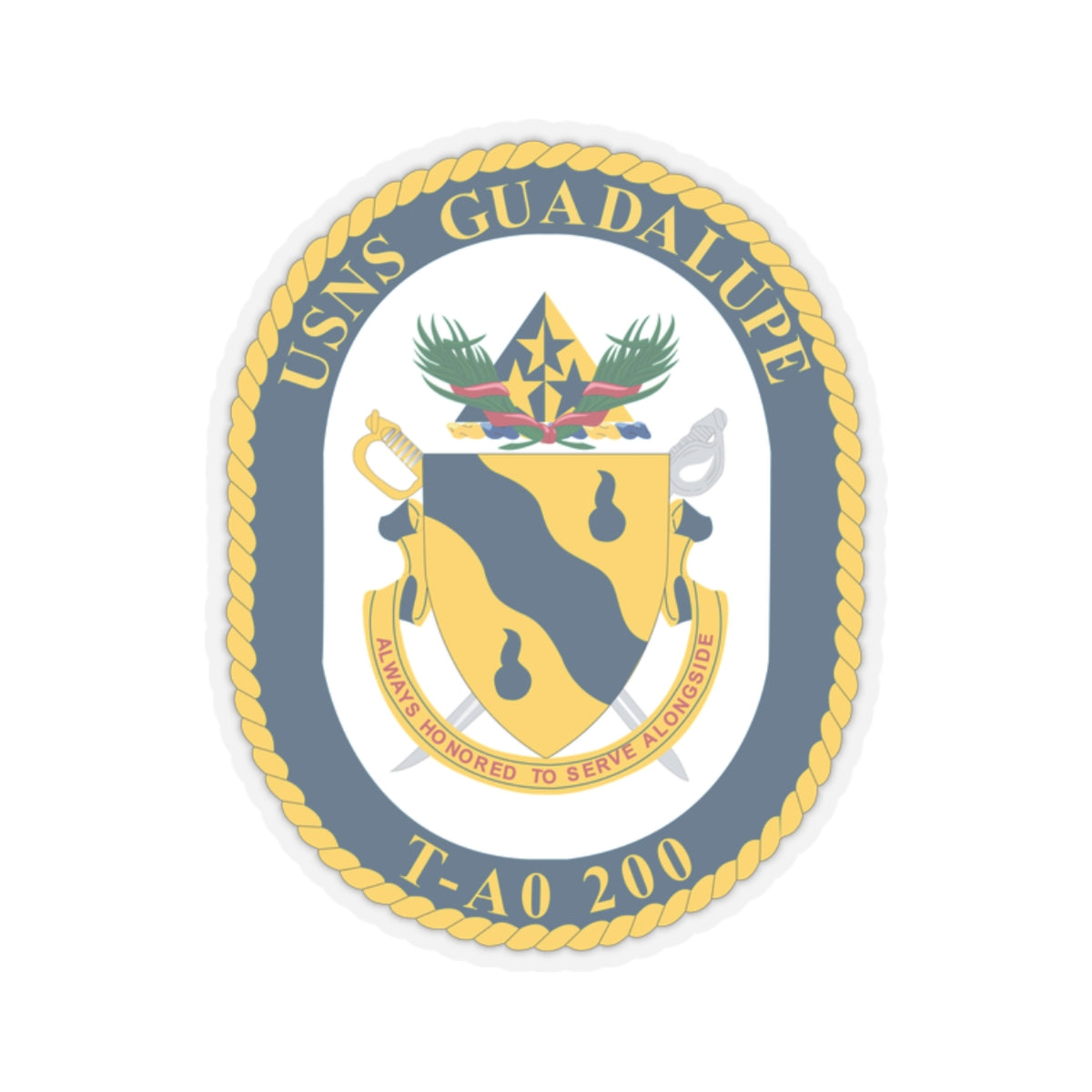 Kiss-Cut Stickers - Navy - USNS Guadalupe (T-AO 200) wo txt X 300