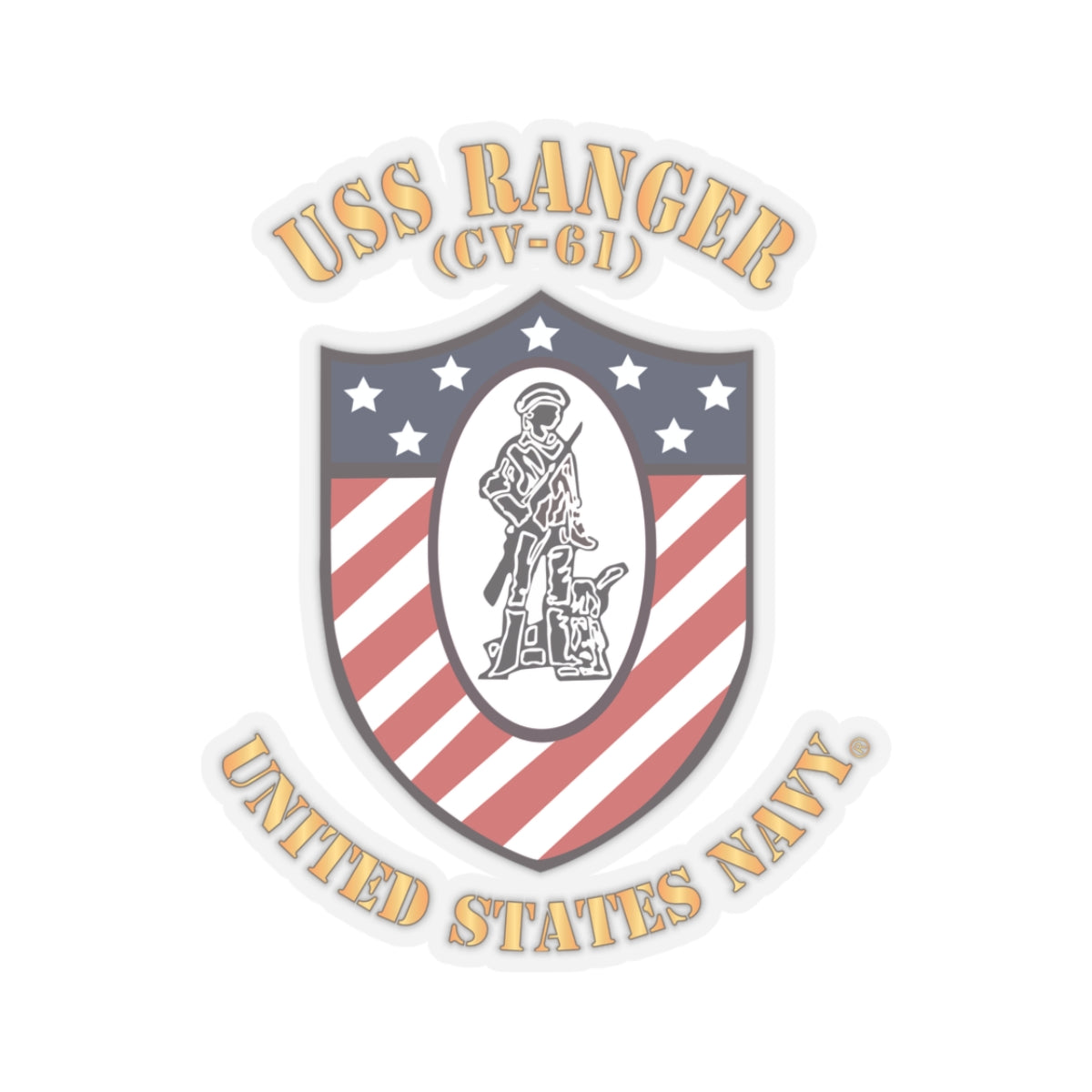 Kiss-Cut Stickers - Navy - USS Ranger (CV-61) X 300