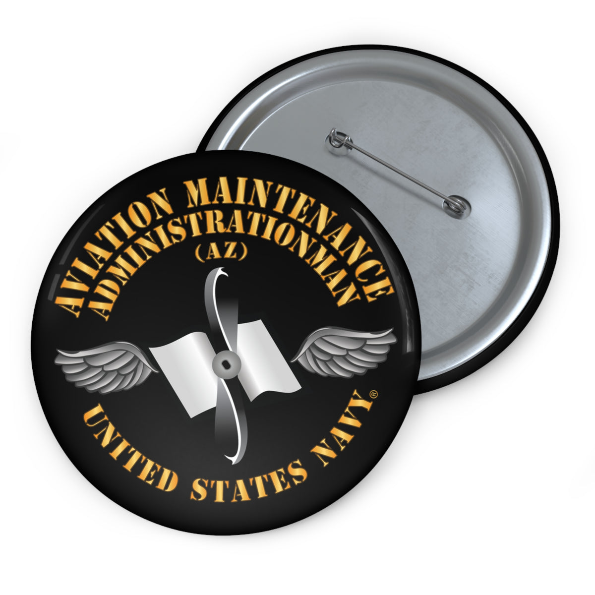 Pin Button - Navy - Rate - Aviation Maintenance Administrationman (AZ)