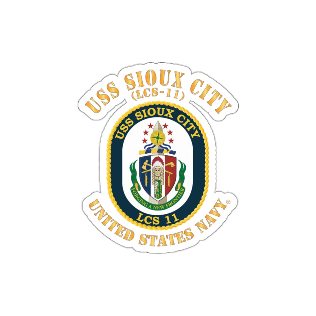 Die-Cut Vinyl Sticker - Navy - USS Sioux City (LCS-11)