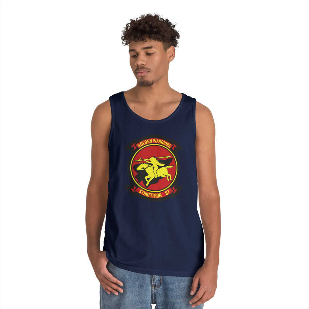 Unisex Heavy Cotton Tank Top - Navy - Strike Fighter Squadron 87 (VFA-87) wo txt
